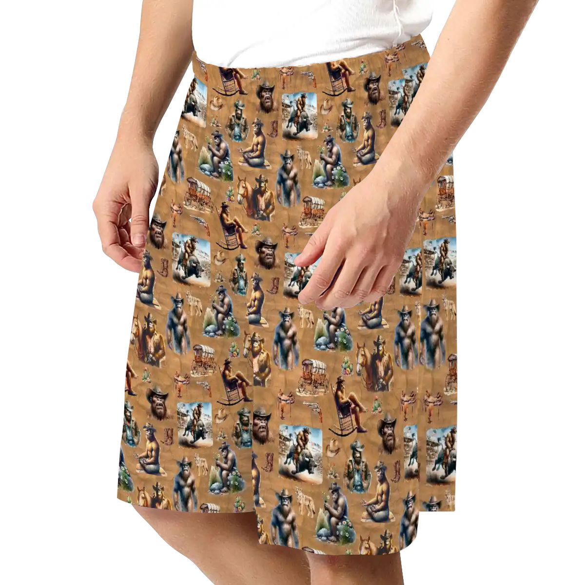 10 Bigfoot / Sasquatch Designs, Men’s Polyester, pocketed, pajama Shorts
