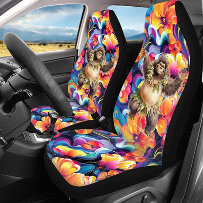 Hawaiian Bigfoot Sasquatch Dancing, Full Set of Car Seat Covers- 3
