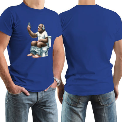 Sasquatch, Bigfoot on Toilet -Short Sleeve Cotton T-shirt Men