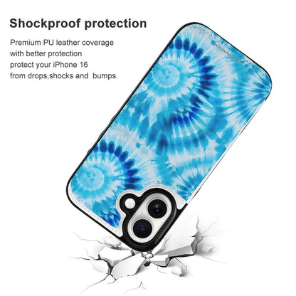19 Tie Dye Designs, iPhone 16 Faux Leather Wallet Case