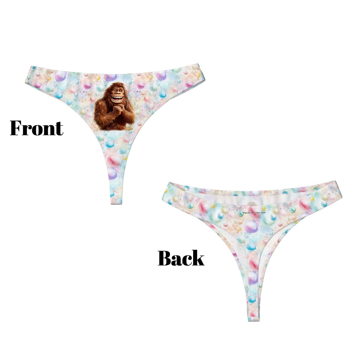 Women’s Polyester Thong, Panties, Underwear - Happy Bigfoot