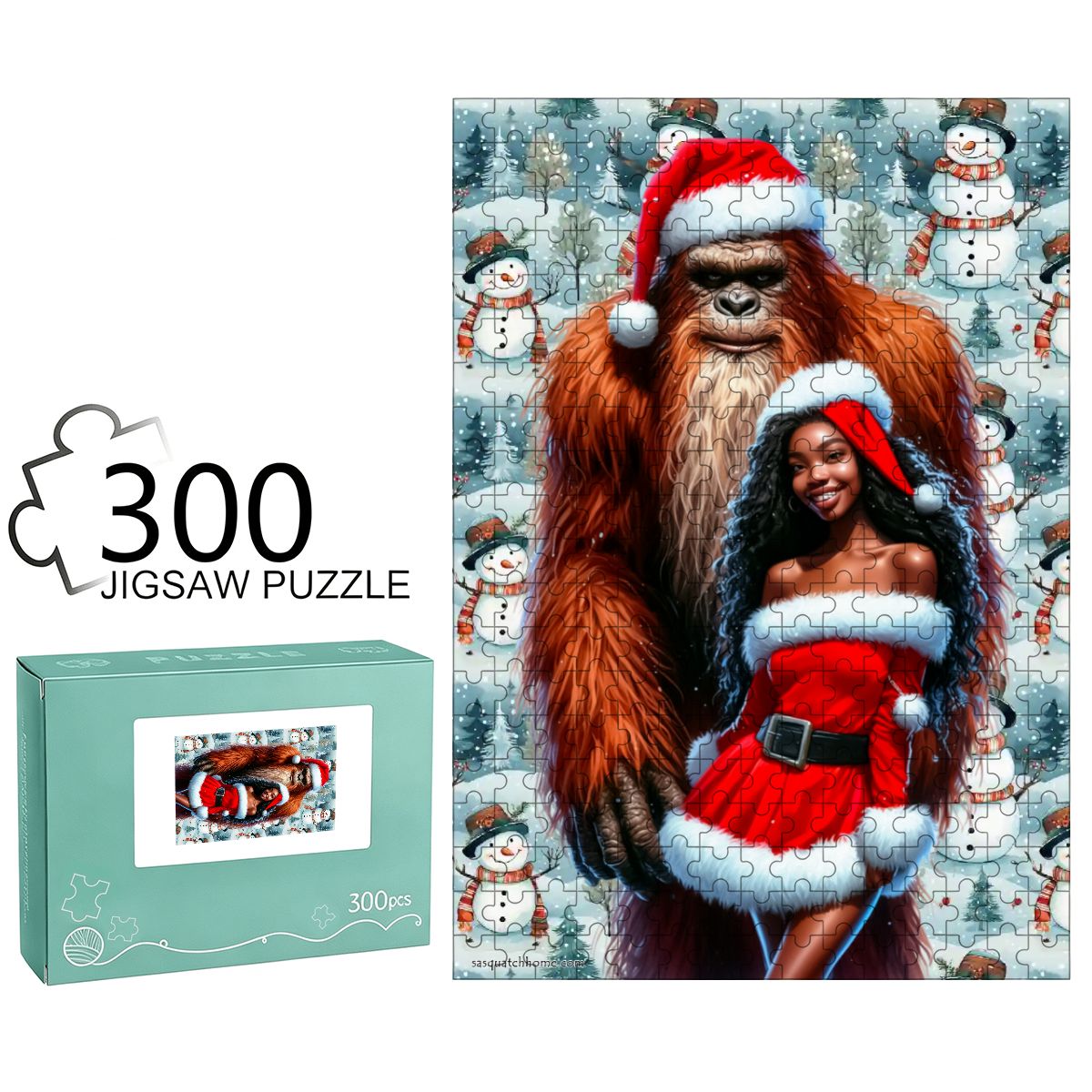 Bigfoot and Christmas Playgirl 300pcs Wooden Vertical Jigsaw Puzzle