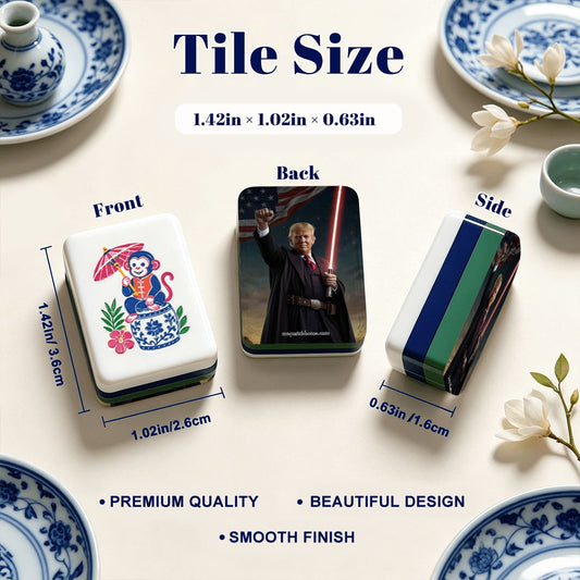 Donald Trump Light Saber Chinoiserie Chic American Mahjong Tiles