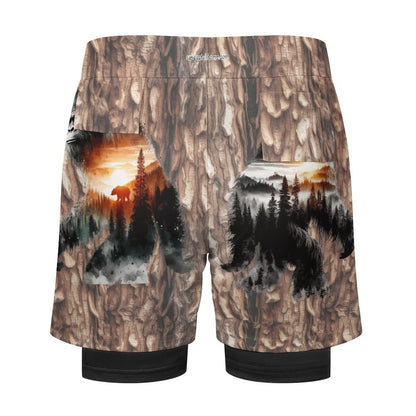 Bigfoot, Sasquatch Men's Beach Shorts / Swim Trunks with 4 Pockets