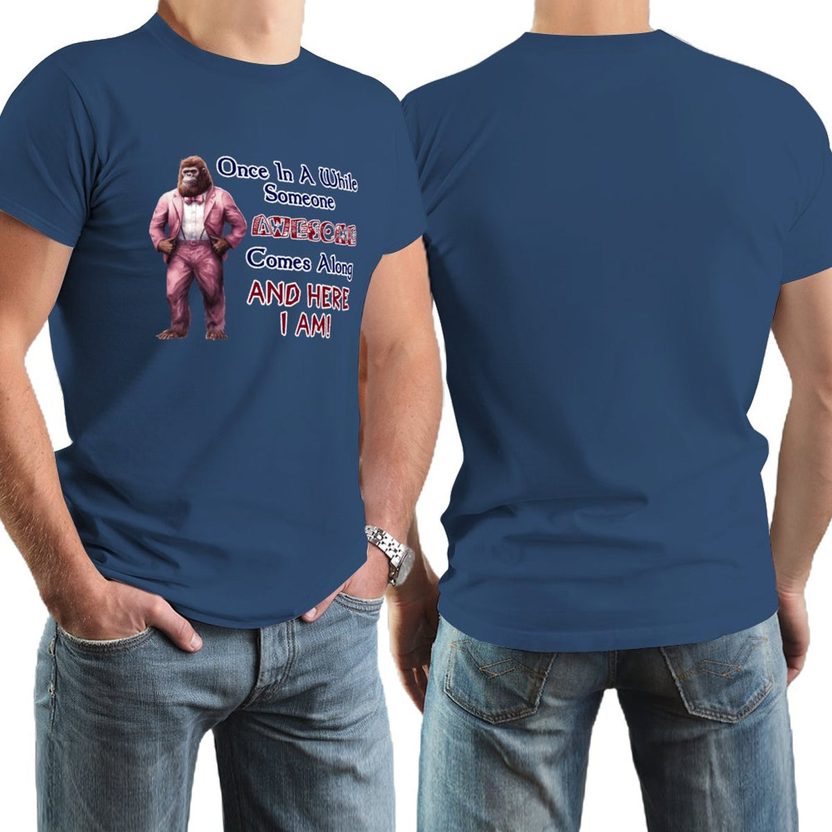 Sasquatch, Bigfoot "Once is a while...", Cotton Short Sleeve T-shirt