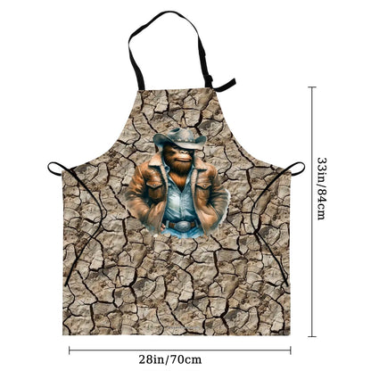 Cowboy Bigfoot, Sasquatch, Waterproof Apron with Pockets