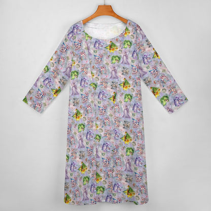 6 Fairy Designs, Women’s Long Dress with Cardigan