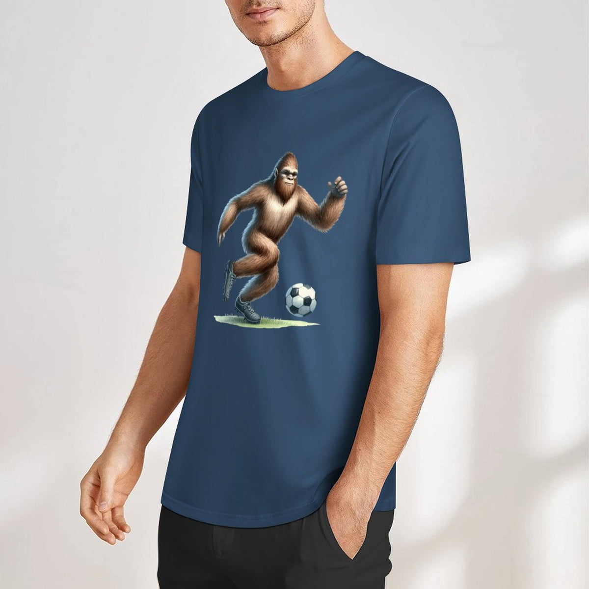 Bigfoot - Sasquatch Soccer (football) Short Sleeve Cotton T-Shirt