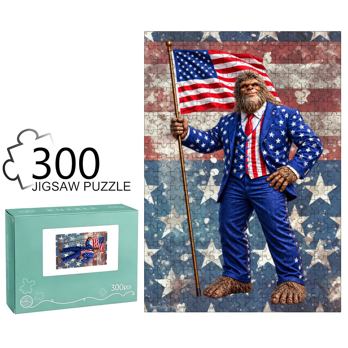 Patriot Sasquatch 300pcs Wooden Vertical Jigsaw Puzzle