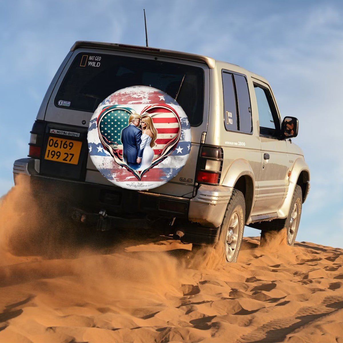 Donald & Melania Trump Love, Spare Tire Cover