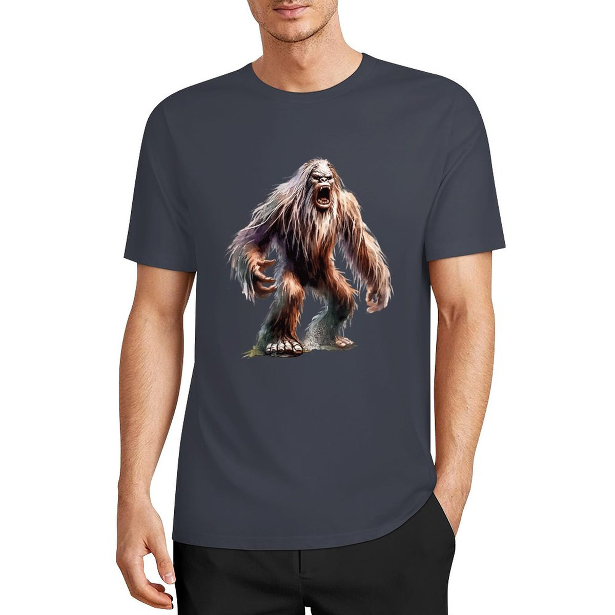 Bigfoot - Sasquatch Scary Short Sleeve Cotton T-Shirt