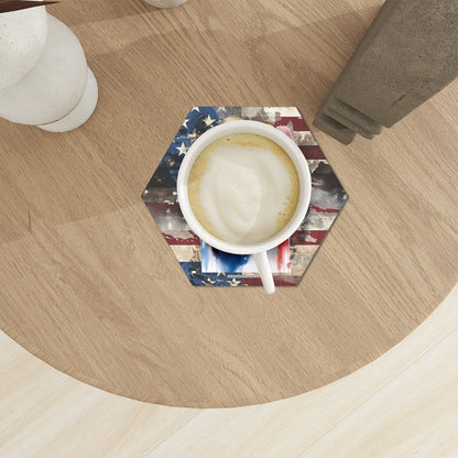 Donald Trump Themed, Hexagon Ceramic Coasters Set of 6