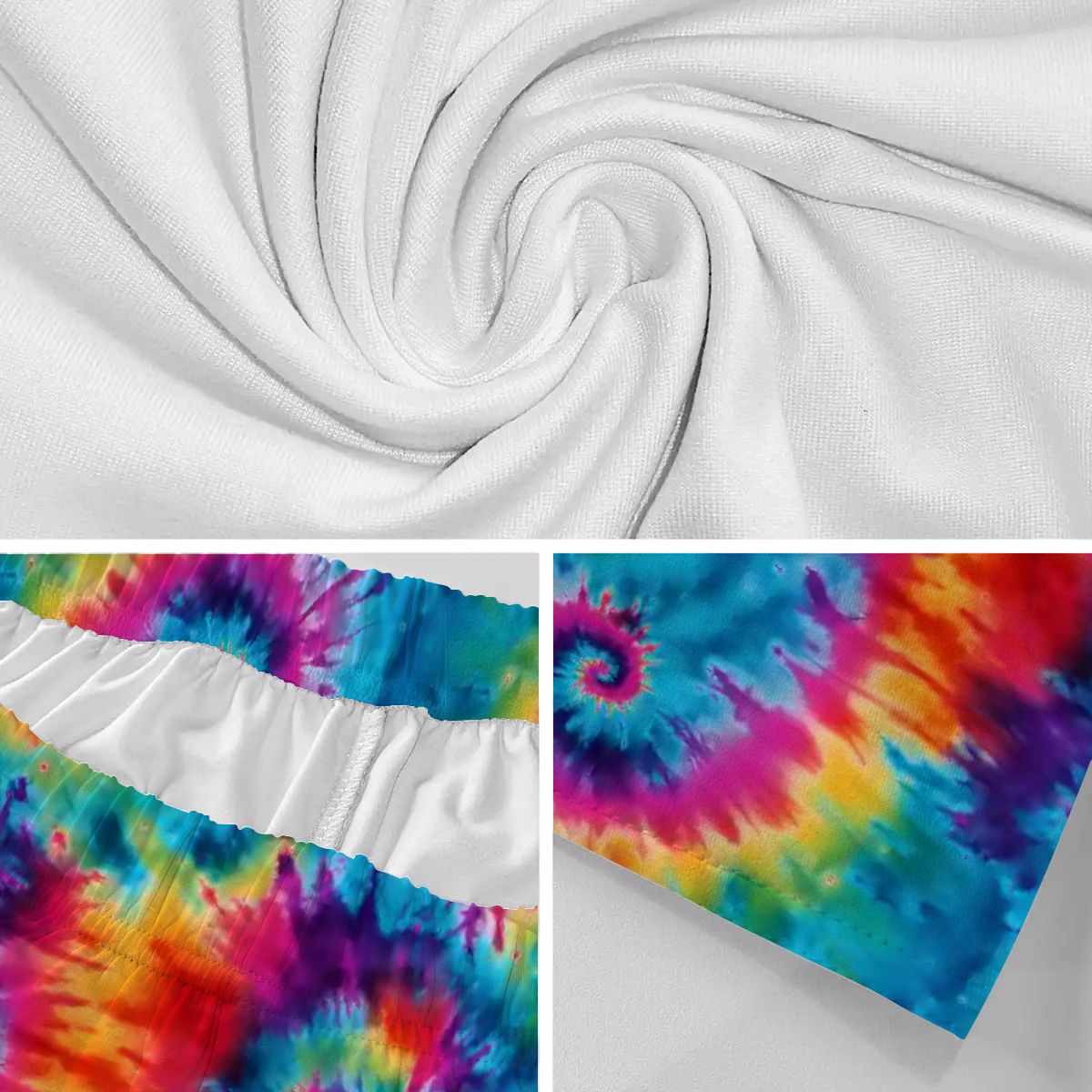 10 New Tie Dye Designs, Men’s Polyester, pocketed, pajama Shorts