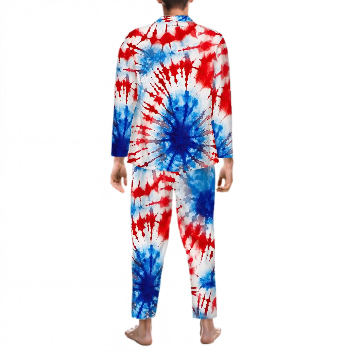 Long Sleeved Pajamas for Men Set - Tie Dye Designs, hippie dippy, tie dye pajamas, hippie pajamas for men