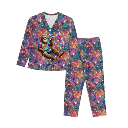 Hippie Bigfoot Sasquatch, Women’s Long Sleeved Pajama Set