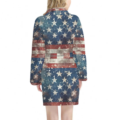 Donald Trump Cartoon Themed, Women’s Bath Robe 33.5” Long