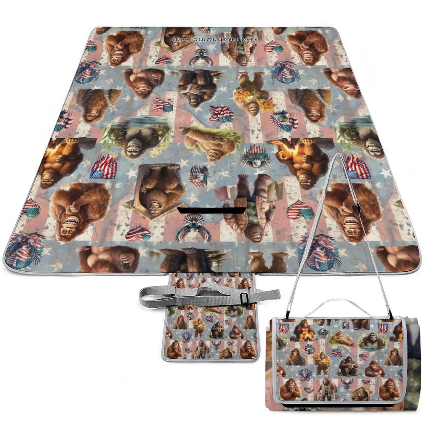Foldable Zipper Picnic Mat- Blanket 58”x58” w/ Carry Straps