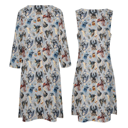 10 Misc Designs Women’s Long Dress with Cardigan
