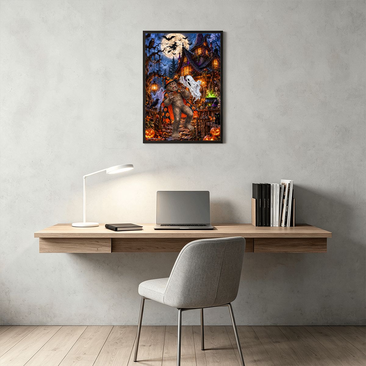 Bigfoot Halloween 300pcs Wooden Vertical Jigsaw Puzzle