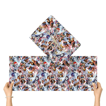 9 Patriotic Designs, 3 Pack Gift Wrapping Paper Sheets
