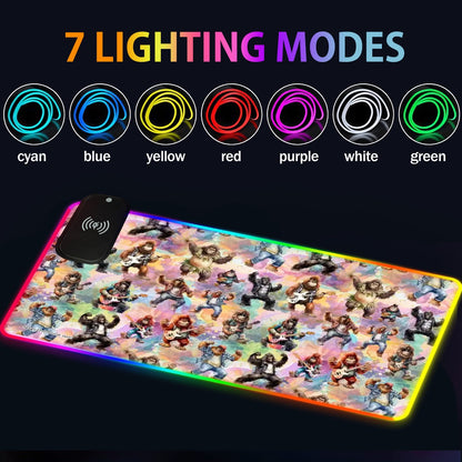 20 Bigfoot / Sasquatch Designs, Wireless Charging Gaming Mouse Pads / Mat With Lights - 2 Sizes