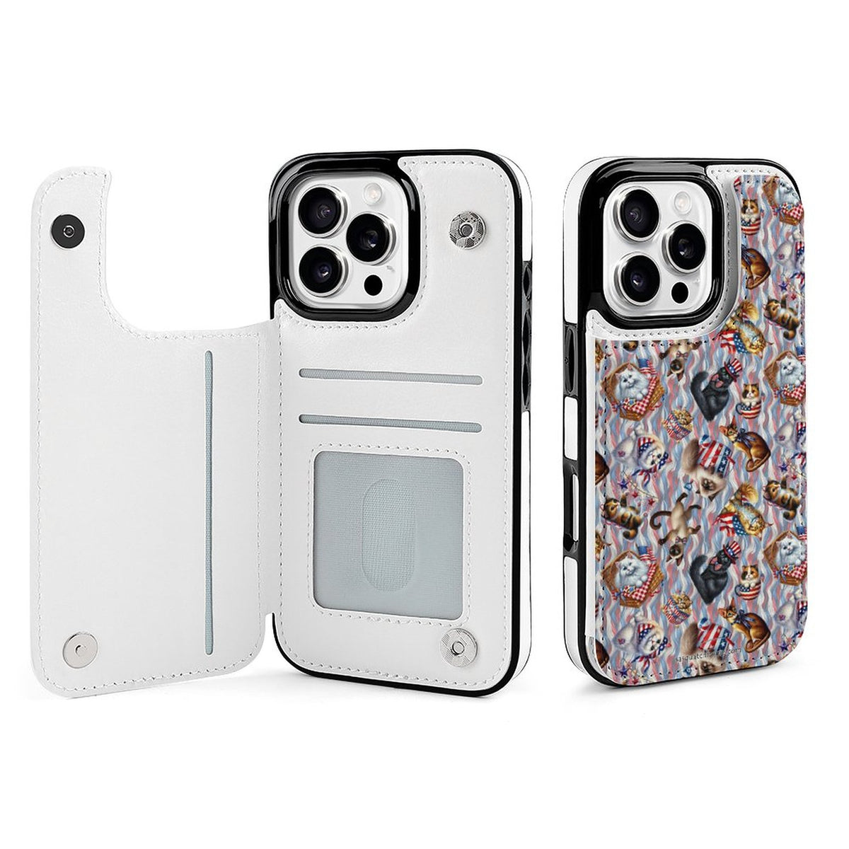 8 Patriot Designs, iPhone 16 Faux Leather Wallet Case