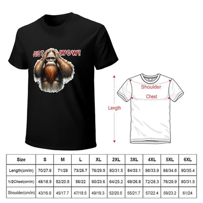Sasquatch / Bigfoot "just Wow", Cotton Short Sleeve T-shirt
