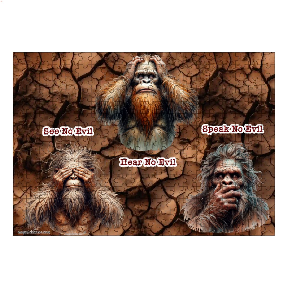 Sasquatch "See no evil...." 300pcs Horizontal Wooden Jigsaw Puzzles