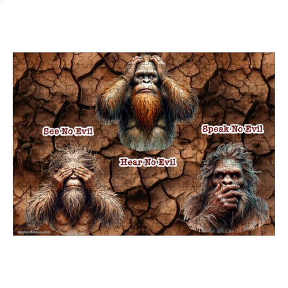 Sasquatch "See no evil...." 300pcs Horizontal Wooden Jigsaw Puzzles