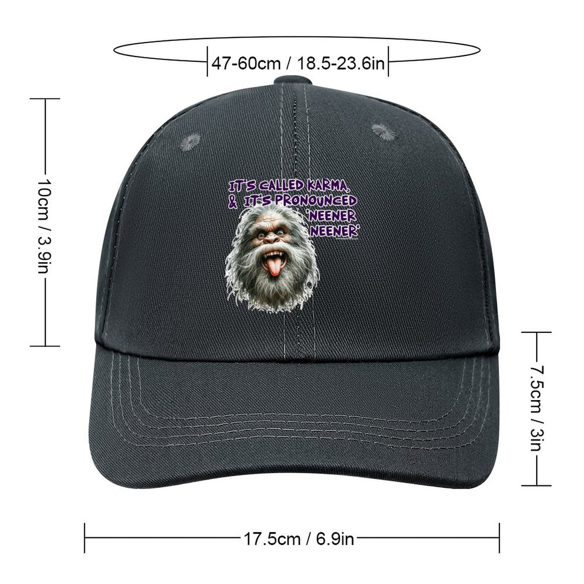 Bigfoot, Sasquatch “It's called karma..", Baseball Cap – 8 Colors