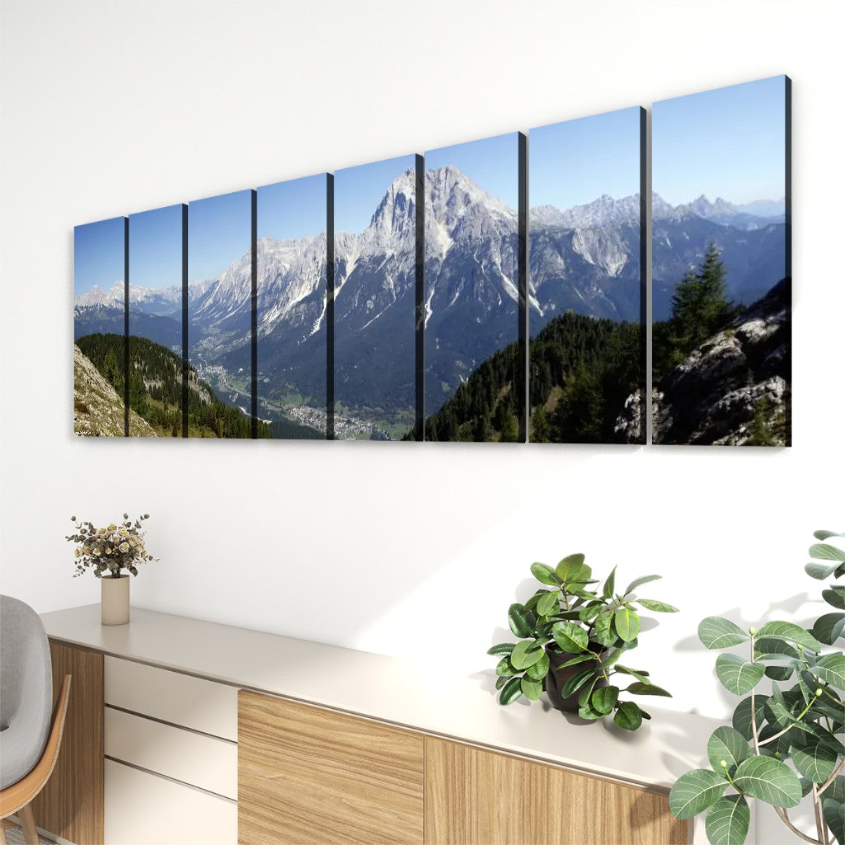 Mountain View 8 Panels Canvas Prints Wall Art