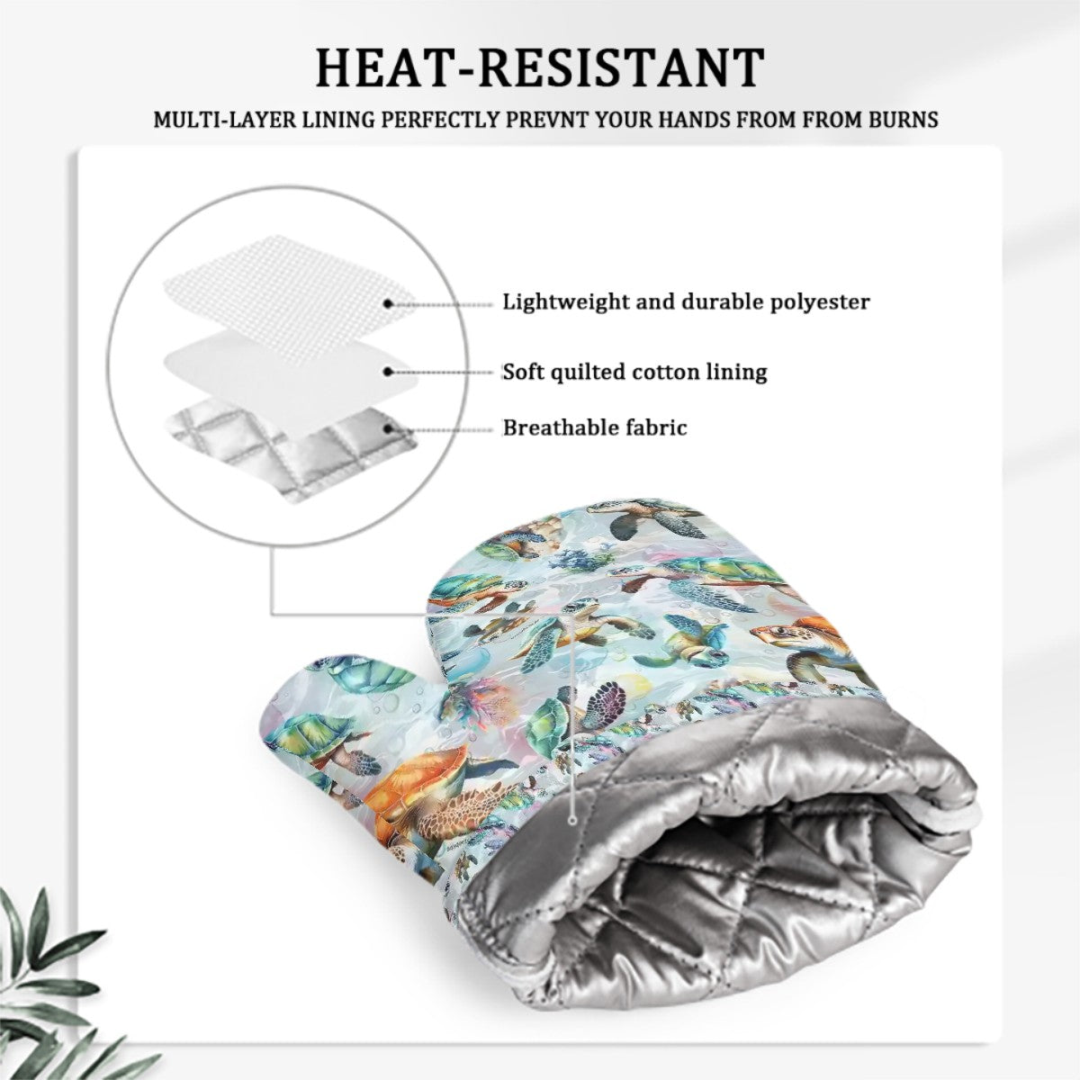 10 Animal Designs,  Heat Resistant Silicone Oven Mitts Set