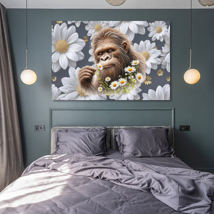 Sasquatch "Smell the Flowers" Hanging Poster (Horizontal 3:2)-12x18 inch/ 8x12 inch