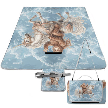Foldable Zipper Picnic Mat- Blanket 58”x58” w/ Carry Straps