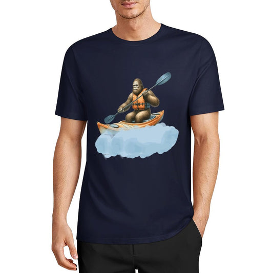 Bigfoot - Sasquatch Kayaking Short Sleeve Cotton T-Shirt