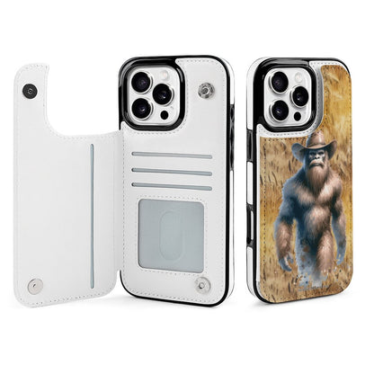 Cowboy Sasquatch / Bigfoot Cowboy, iPhone 16 Faux Leather Wallet Case