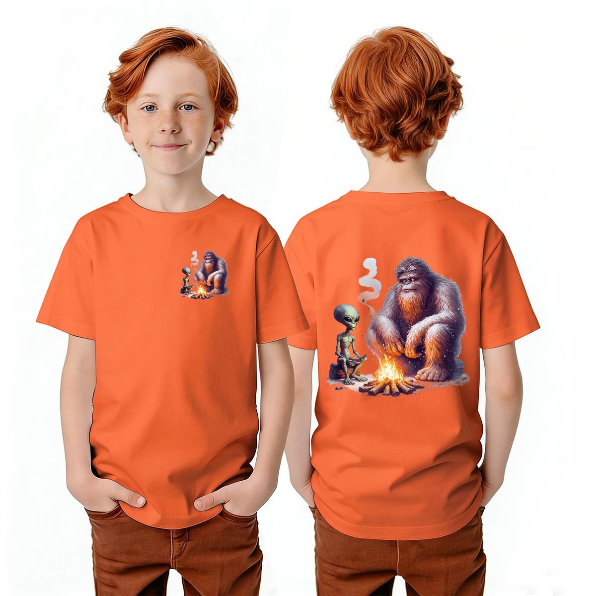 Bigfoot Sasquatch Designs, Kid’s Double Sided Gildan 5000B T Shirt