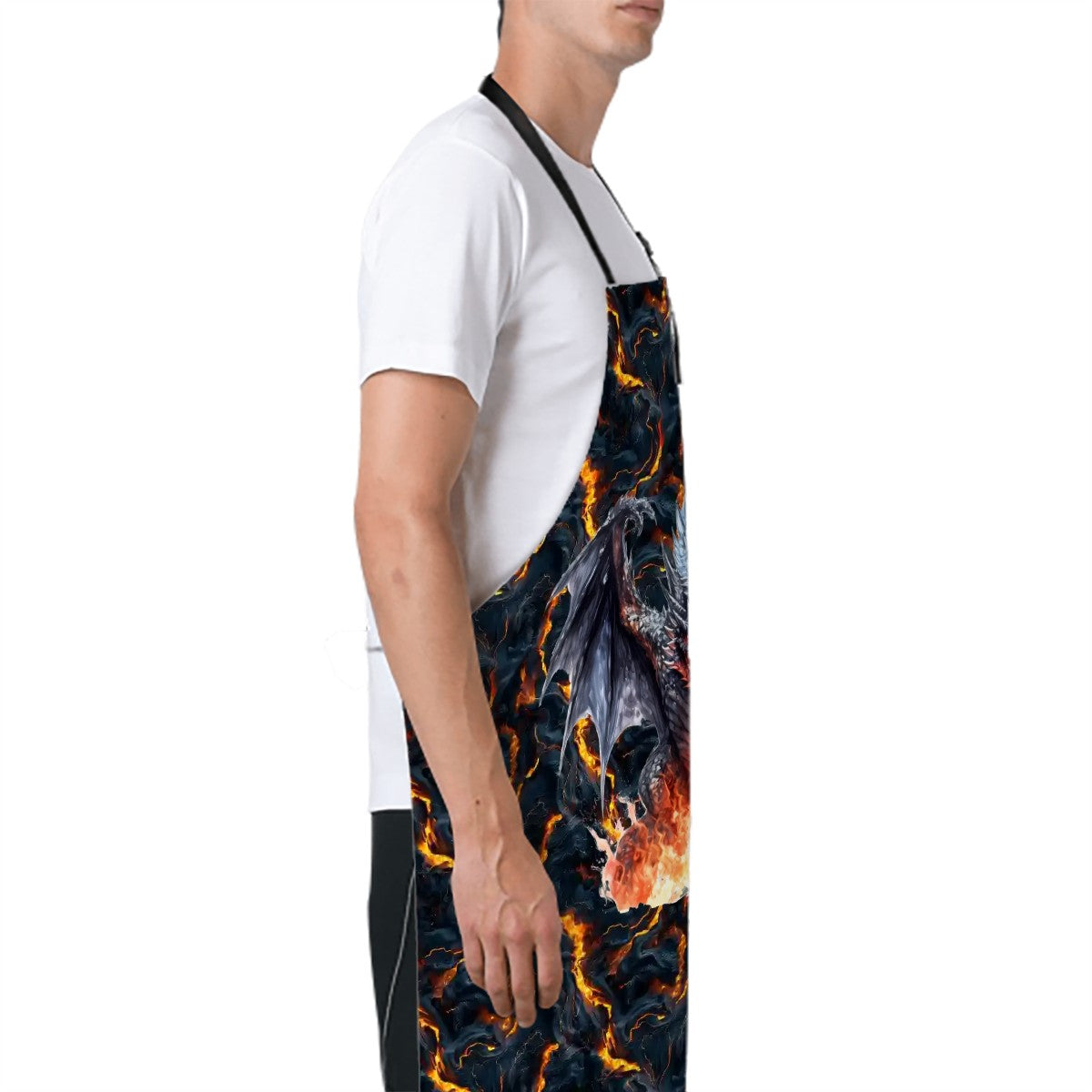 Dragon On Lava, Waterproof Apron with Pockets