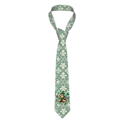Bigfoot Sasquatch Leprechaun, Silky Polyester Dapper Neck Tie