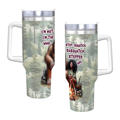 Sarcastic Sasquatch 40 oz Stainless Steel Travel Coffee Mug with a Straw, Bigfoot