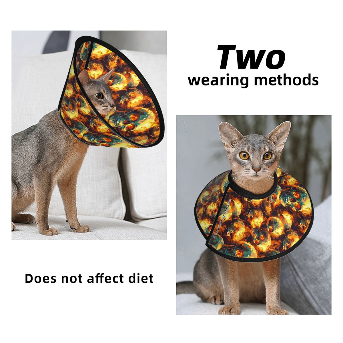 Firey Skulls Pet Elizabethan, Pet Medical Collar