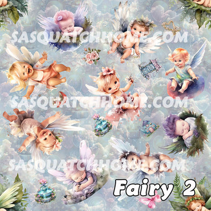 6 Fairy Designs, Polyester Shower Curtain in 4 sizes