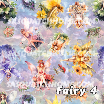 6 Fairy Designs, Waterproof Polyester Shower Curtain – Made in the USA – 70.8x70.8”