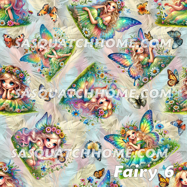 6 Fairy Designs, Set of 2 Front Auto Seat Cover