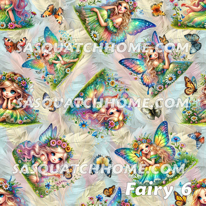 6 Fairy Designs, Set of 2 Front Auto Seat Cover