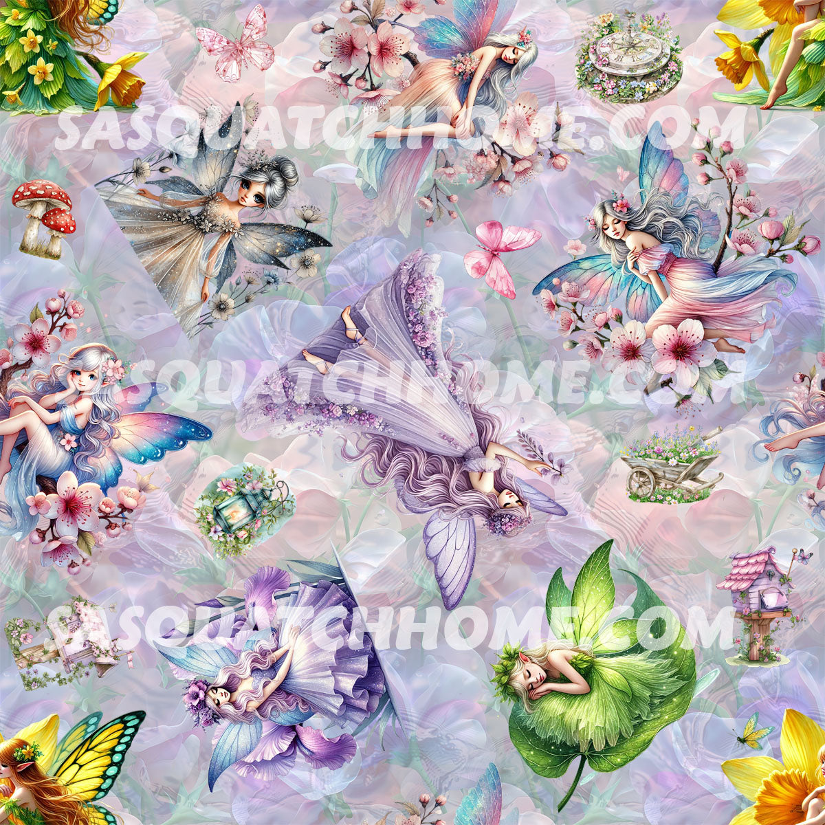 6 Fairy Designs, Set of 2 Silicone Oven Mitts -
