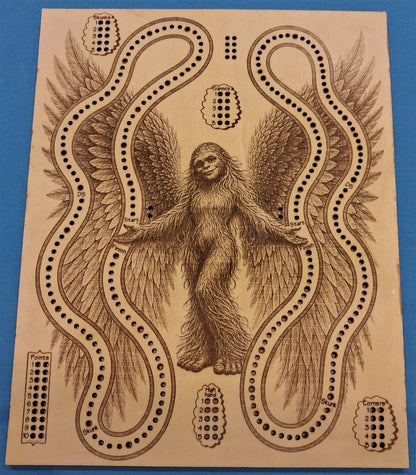 Fairy  Bigfoot / Sasquatch 2 Player Cribbage Board