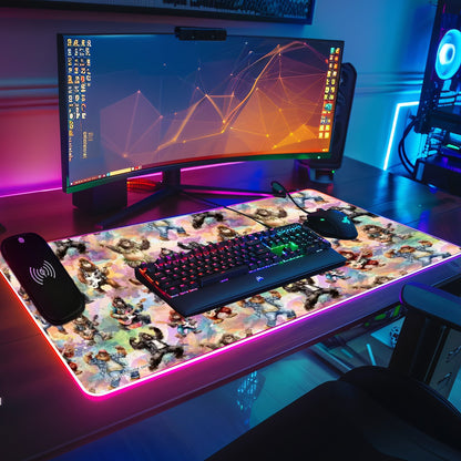 20 Bigfoot / Sasquatch Designs, Wireless Charging Gaming Mouse Pads / Mat With Lights - 2 Sizes