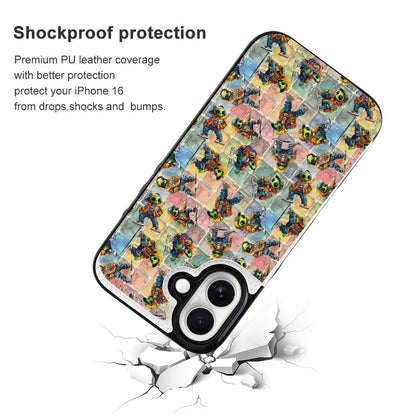 6 Alien Designs, iPhone 16 Faux Leather Wallet Case