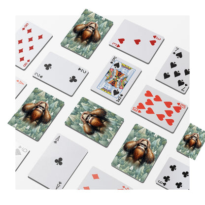 Sasquatch, Bigfoot, Hands on Head Poker Playing Cards